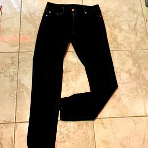 Abercrombie & Fitch men’s black ripped jeans.